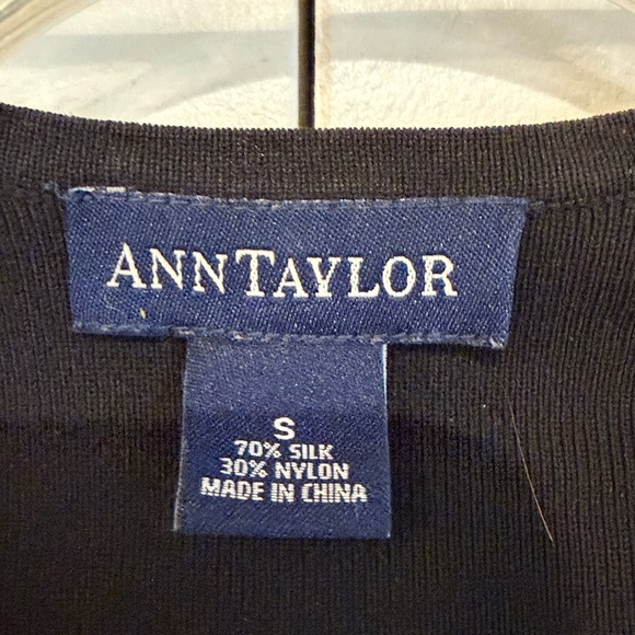Ann Taylor Elegant Black Silk Blend Sweater - Picture 2 of 6